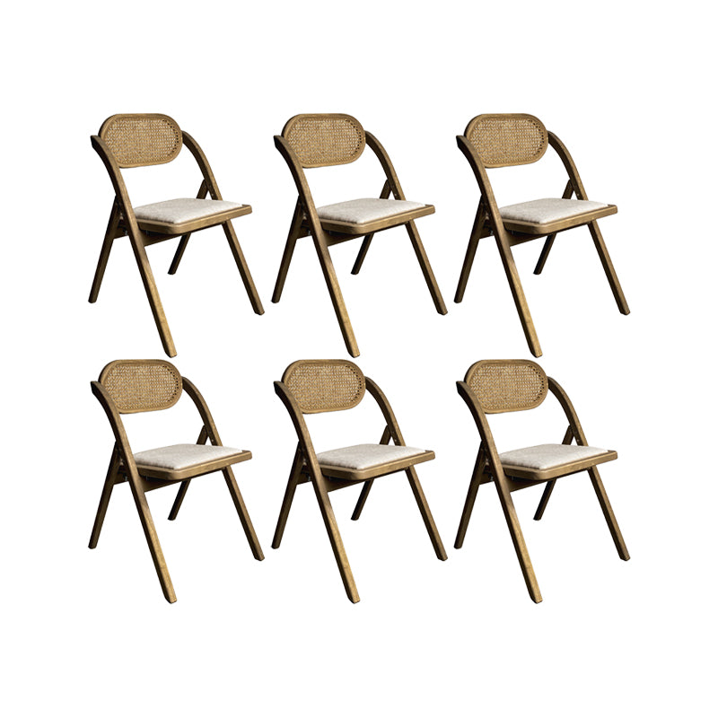 Solid Wood Side Chair Modern Folding Dining Chair for Living Room Brown White 6 Piece Set Clearhalo 'Dining Chairs' 'Dining Tables & Seating' 'dining_chair' 'furn' 'furn_dining_chair' 'Furniture' 'Kitchen & Dining Furniture' 6962861