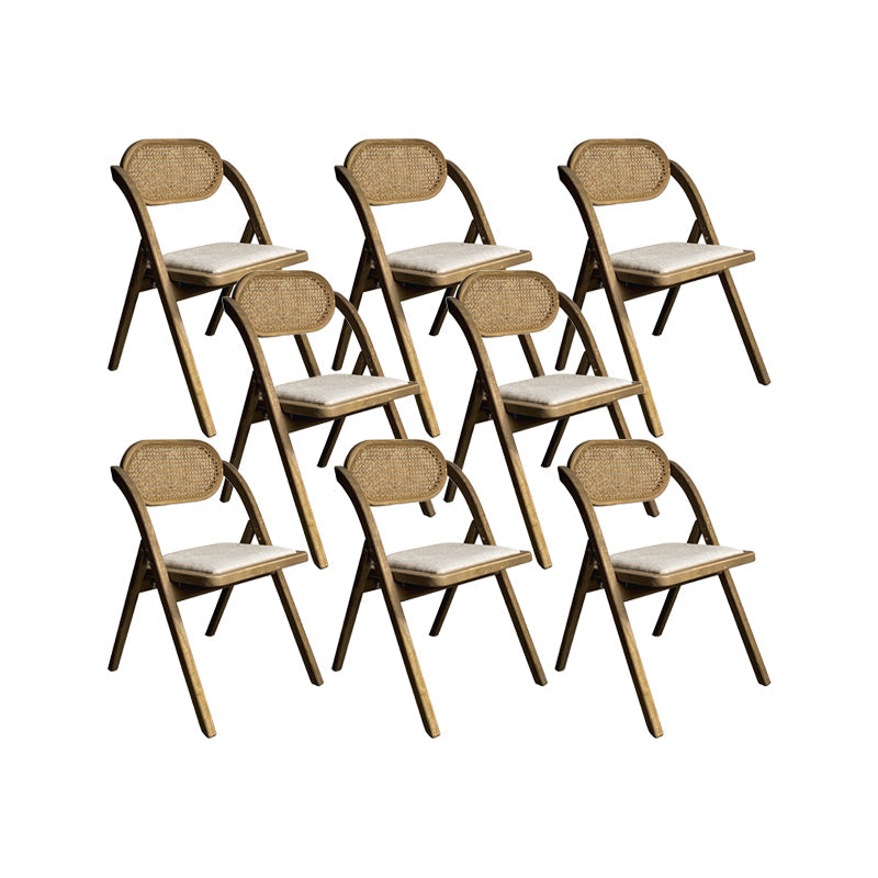 Solid Wood Side Chair Modern Folding Dining Chair for Living Room Brown White 8 Piece Set Clearhalo 'Dining Chairs' 'Dining Tables & Seating' 'dining_chair' 'furn' 'furn_dining_chair' 'Furniture' 'Kitchen & Dining Furniture' 6962862