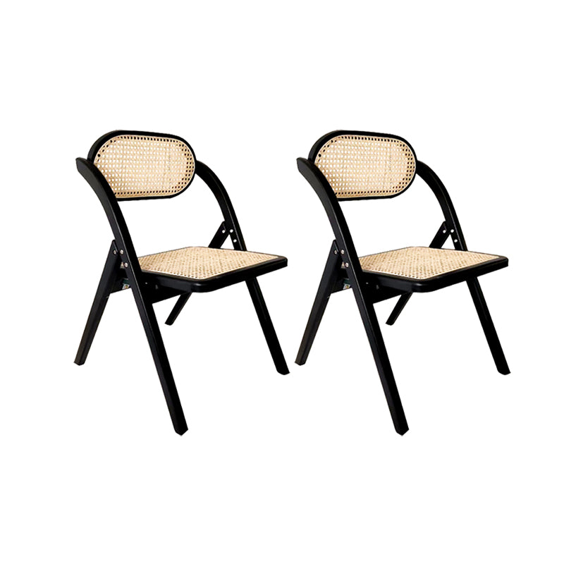 Solid Wood Side Chair Modern Folding Dining Chair for Living Room Black 2 Piece Set Clearhalo 'Dining Chairs' 'Dining Tables & Seating' 'dining_chair' 'furn' 'furn_dining_chair' 'Furniture' 'Kitchen & Dining Furniture' 6962869