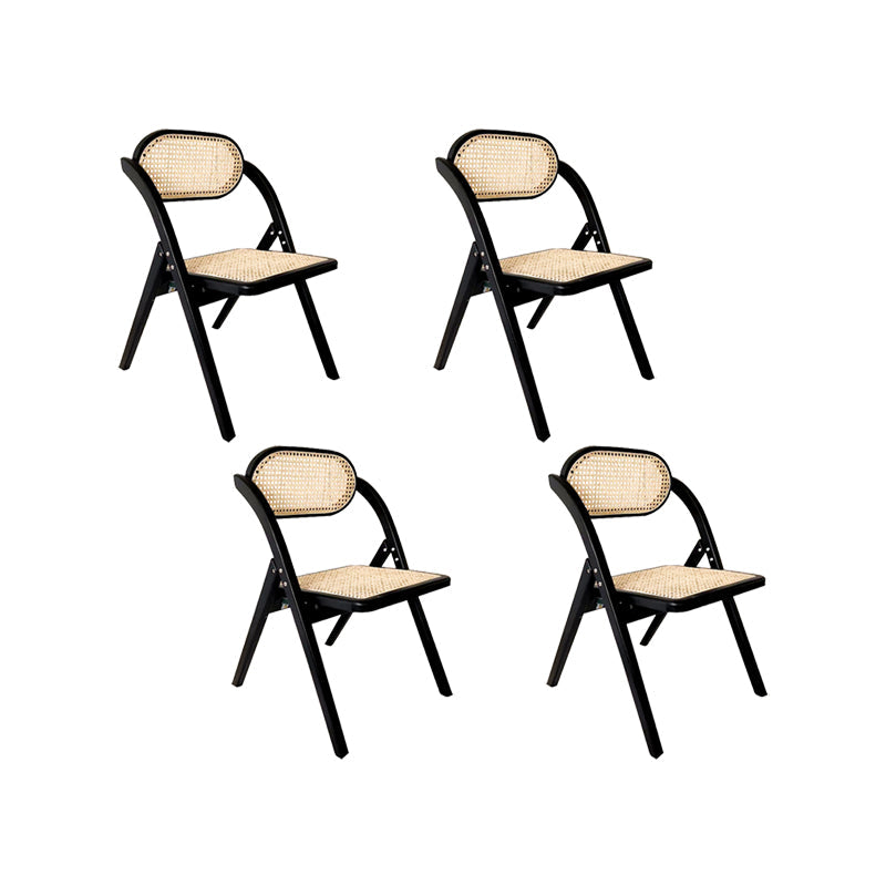 Solid Wood Side Chair Modern Folding Dining Chair for Living Room Black 4 Piece Set Clearhalo 'Dining Chairs' 'Dining Tables & Seating' 'dining_chair' 'furn' 'furn_dining_chair' 'Furniture' 'Kitchen & Dining Furniture' 6962870