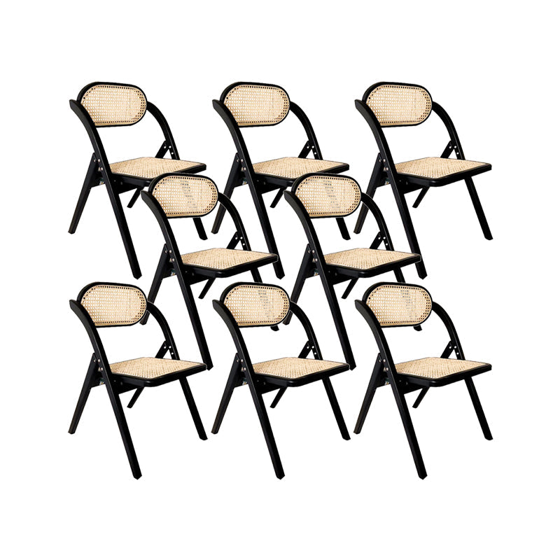 Solid Wood Side Chair Modern Folding Dining Chair for Living Room Black 8 Piece Set Clearhalo 'Dining Chairs' 'Dining Tables & Seating' 'dining_chair' 'furn' 'furn_dining_chair' 'Furniture' 'Kitchen & Dining Furniture' 6962872