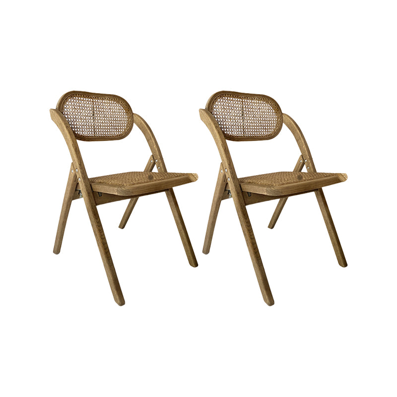 Solid Wood Side Chair Modern Folding Dining Chair for Living Room Brown 2 Piece Set Clearhalo 'Dining Chairs' 'Dining Tables & Seating' 'dining_chair' 'furn' 'furn_dining_chair' 'Furniture' 'Kitchen & Dining Furniture' 6962874