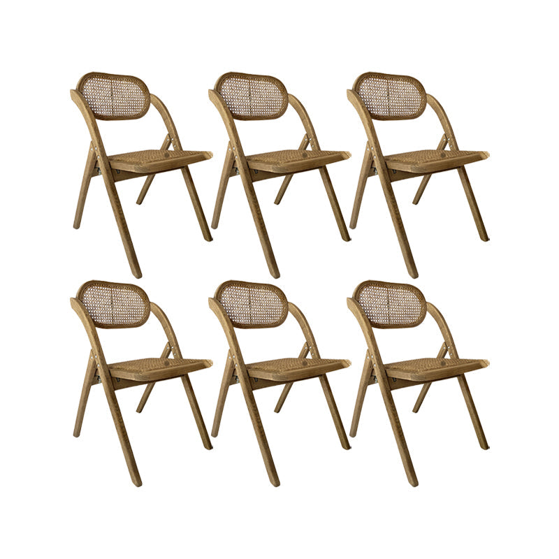 Solid Wood Side Chair Modern Folding Dining Chair for Living Room Brown 6 Piece Set Clearhalo 'Dining Chairs' 'Dining Tables & Seating' 'dining_chair' 'furn' 'furn_dining_chair' 'Furniture' 'Kitchen & Dining Furniture' 6962876