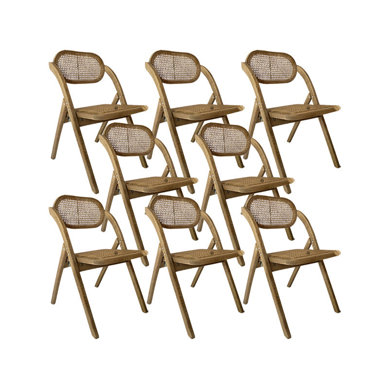 Solid Wood Side Chair Modern Folding Dining Chair for Living Room Brown 8 Piece Set Clearhalo 'Dining Chairs' 'Dining Tables & Seating' 'dining_chair' 'furn' 'furn_dining_chair' 'Furniture' 'Kitchen & Dining Furniture' 6962877