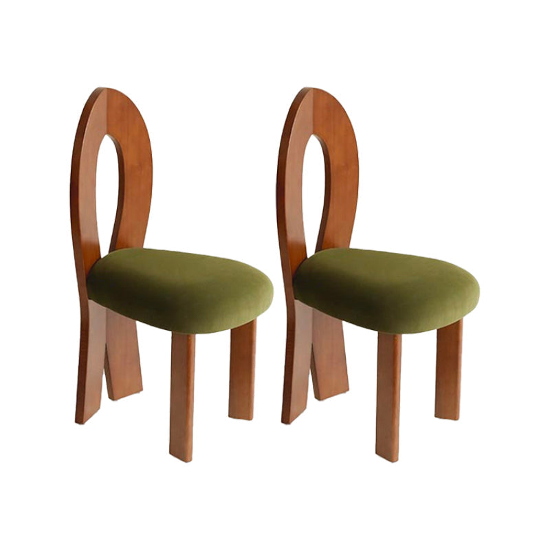 Modern Side Chair Velvet Wooden Base Dining Chair for Living Room Walnut 2 Piece Set Clearhalo 'Dining Chairs' 'Dining Tables & Seating' 'dining_chair' 'furn' 'furn_dining_chair' 'Furniture' 'Kitchen & Dining Furniture' 6962881