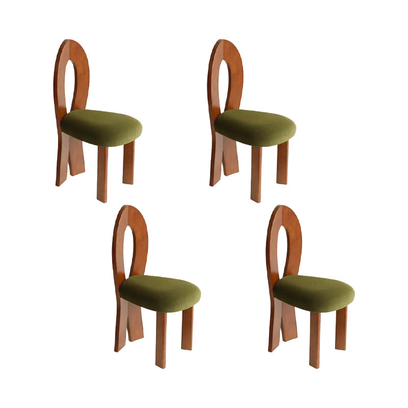 Modern Side Chair Velvet Wooden Base Dining Chair for Living Room Walnut 4 Piece Set Clearhalo 'Dining Chairs' 'Dining Tables & Seating' 'dining_chair' 'furn' 'furn_dining_chair' 'Furniture' 'Kitchen & Dining Furniture' 6962883