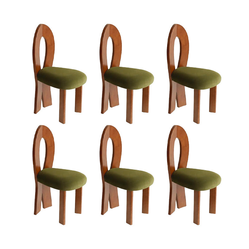 Modern Side Chair Velvet Wooden Base Dining Chair for Living Room Walnut 6 Piece Set Clearhalo 'Dining Chairs' 'Dining Tables & Seating' 'dining_chair' 'furn' 'furn_dining_chair' 'Furniture' 'Kitchen & Dining Furniture' 6962885
