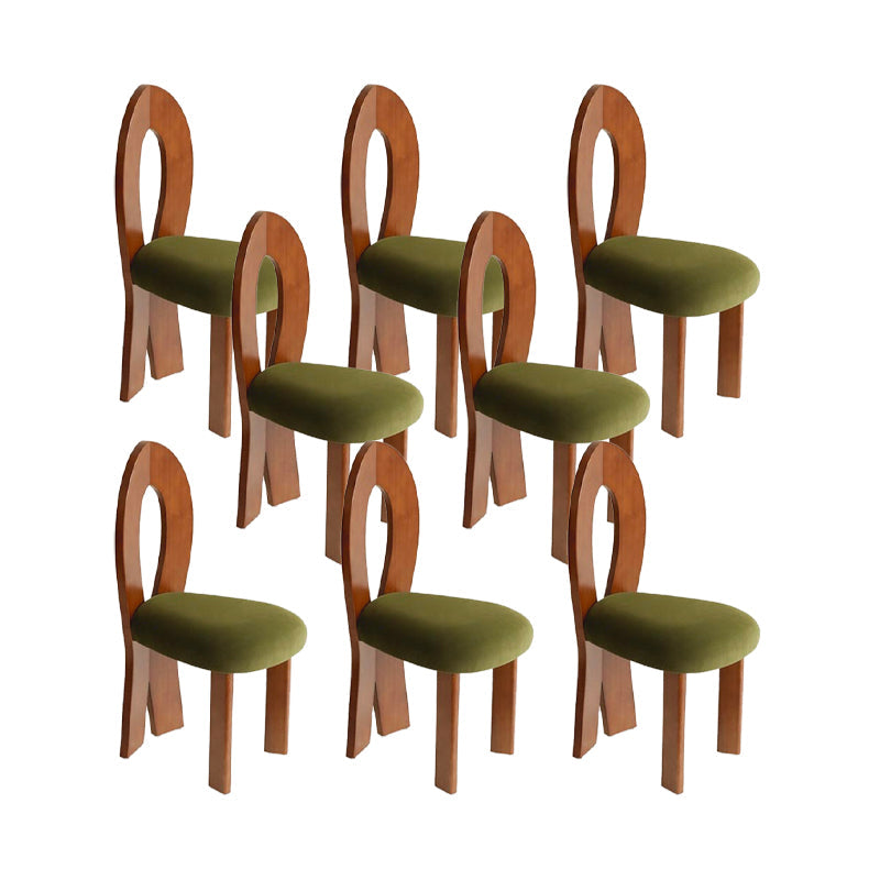 Modern Side Chair Velvet Wooden Base Dining Chair for Living Room Walnut 8 Piece Set Clearhalo 'Dining Chairs' 'Dining Tables & Seating' 'dining_chair' 'furn' 'furn_dining_chair' 'Furniture' 'Kitchen & Dining Furniture' 6962888