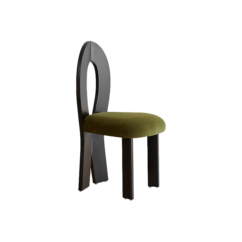 Modern Side Chair Velvet Wooden Base Dining Chair for Living Room Black 1 Piece Clearhalo 'Dining Chairs' 'Dining Tables & Seating' 'dining_chair' 'furn' 'furn_dining_chair' 'Furniture' 'Kitchen & Dining Furniture' 6962889