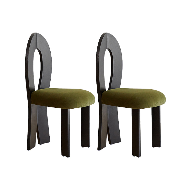 Modern Side Chair Velvet Wooden Base Dining Chair for Living Room Black 2 Piece Set Clearhalo 'Dining Chairs' 'Dining Tables & Seating' 'dining_chair' 'furn' 'furn_dining_chair' 'Furniture' 'Kitchen & Dining Furniture' 6962891