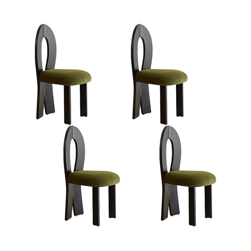 Modern Side Chair Velvet Wooden Base Dining Chair for Living Room Black 4 Piece Set Clearhalo 'Dining Chairs' 'Dining Tables & Seating' 'dining_chair' 'furn' 'furn_dining_chair' 'Furniture' 'Kitchen & Dining Furniture' 6962894
