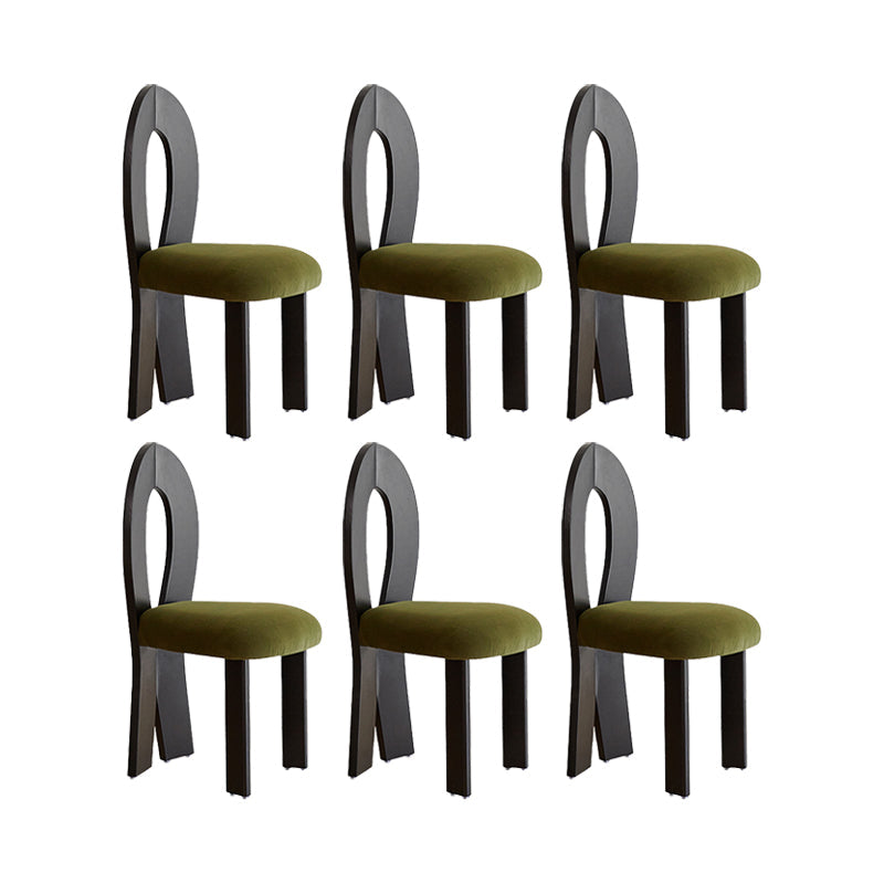 Modern Side Chair Velvet Wooden Base Dining Chair for Living Room Black 6 Piece Set Clearhalo 'Dining Chairs' 'Dining Tables & Seating' 'dining_chair' 'furn' 'furn_dining_chair' 'Furniture' 'Kitchen & Dining Furniture' 6962896