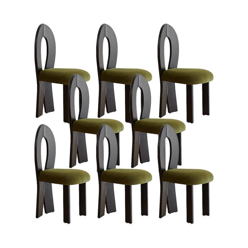 Modern Side Chair Velvet Wooden Base Dining Chair for Living Room Black 8 Piece Set Clearhalo 'Dining Chairs' 'Dining Tables & Seating' 'dining_chair' 'furn' 'furn_dining_chair' 'Furniture' 'Kitchen & Dining Furniture' 6962898