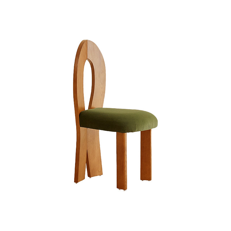 Modern Side Chair Velvet Wooden Base Dining Chair for Living Room Brown 1 Piece Clearhalo 'Dining Chairs' 'Dining Tables & Seating' 'dining_chair' 'furn' 'furn_dining_chair' 'Furniture' 'Kitchen & Dining Furniture' 6962899