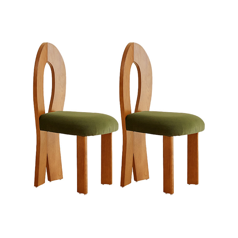 Modern Side Chair Velvet Wooden Base Dining Chair for Living Room Brown 2 Piece Set Clearhalo 'Dining Chairs' 'Dining Tables & Seating' 'dining_chair' 'furn' 'furn_dining_chair' 'Furniture' 'Kitchen & Dining Furniture' 6962900