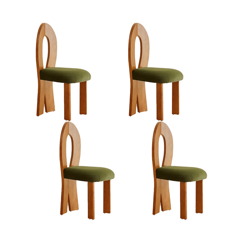 Modern Side Chair Velvet Wooden Base Dining Chair for Living Room Brown 4 Piece Set Clearhalo 'Dining Chairs' 'Dining Tables & Seating' 'dining_chair' 'furn' 'furn_dining_chair' 'Furniture' 'Kitchen & Dining Furniture' 6962901