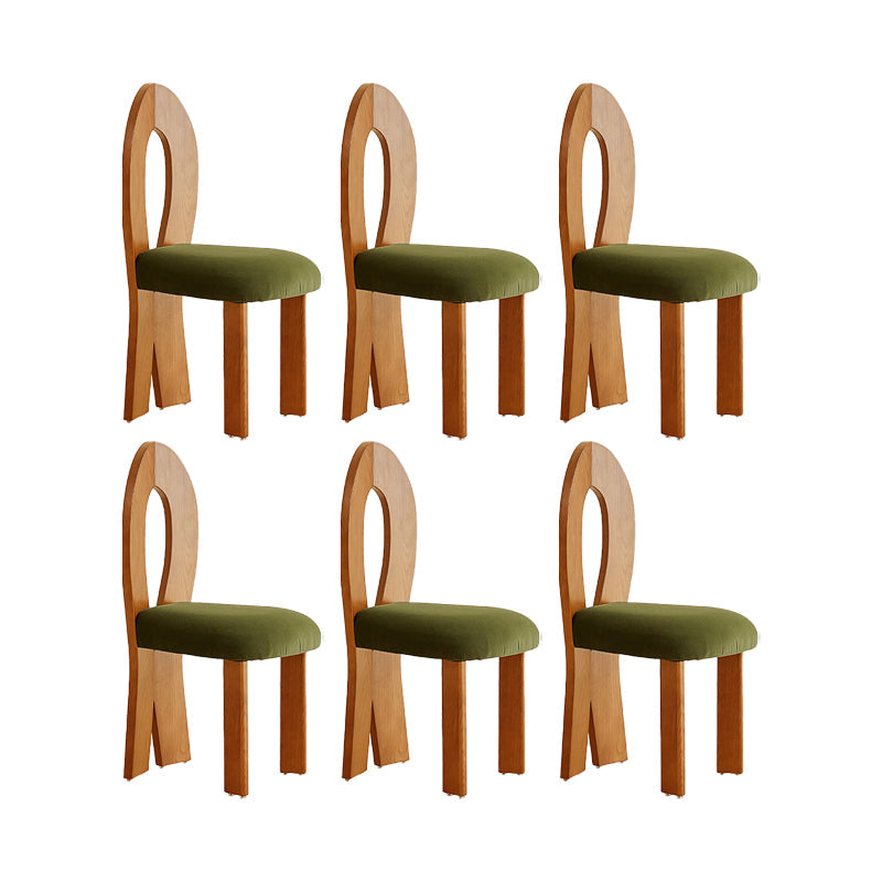 Modern Side Chair Velvet Wooden Base Dining Chair for Living Room Brown 6 Piece Set Clearhalo 'Dining Chairs' 'Dining Tables & Seating' 'dining_chair' 'furn' 'furn_dining_chair' 'Furniture' 'Kitchen & Dining Furniture' 6962902