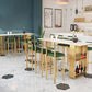 Industrial Rectangle Bar Height Table Double Pedestal Bar Table with Storage