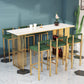 Industrial Rectangle Bar Height Table Double Pedestal Bar Table with Storage