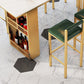 Industrial Rectangle Bar Height Table Double Pedestal Bar Table with Storage