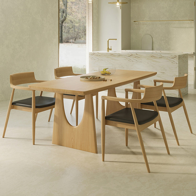 Mesa de comedor de madera rectangular moderna 1/5 piezas de comedor para comedor