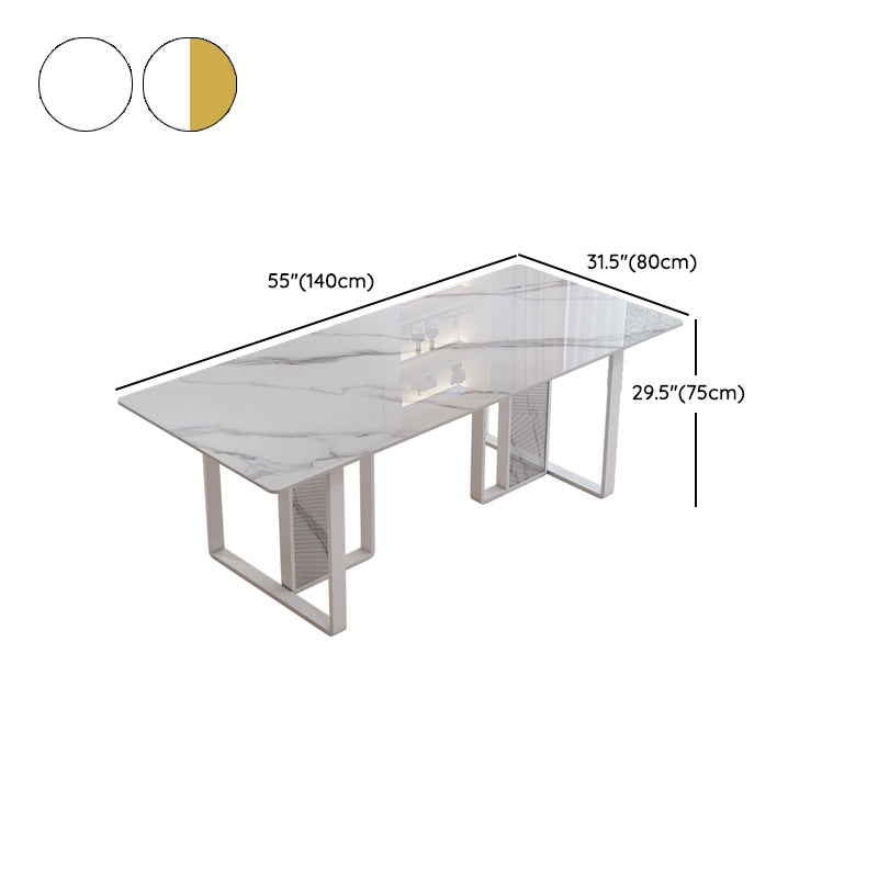 Moderne Rechteckstein -Esstisch 1/5 Stück Essset für Esszimmer