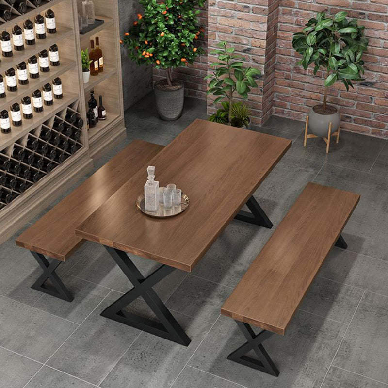 Industrial Dinner Room Dining Table Kitchen Pine Solid Wood Dining Table Clearhalo 'Dining Tables & Seating' 'Dining Tables' 'dining_table' 'furn' 'furn_dining_table' 'Furniture' 'Kitchen & Dining Furniture' 6963969