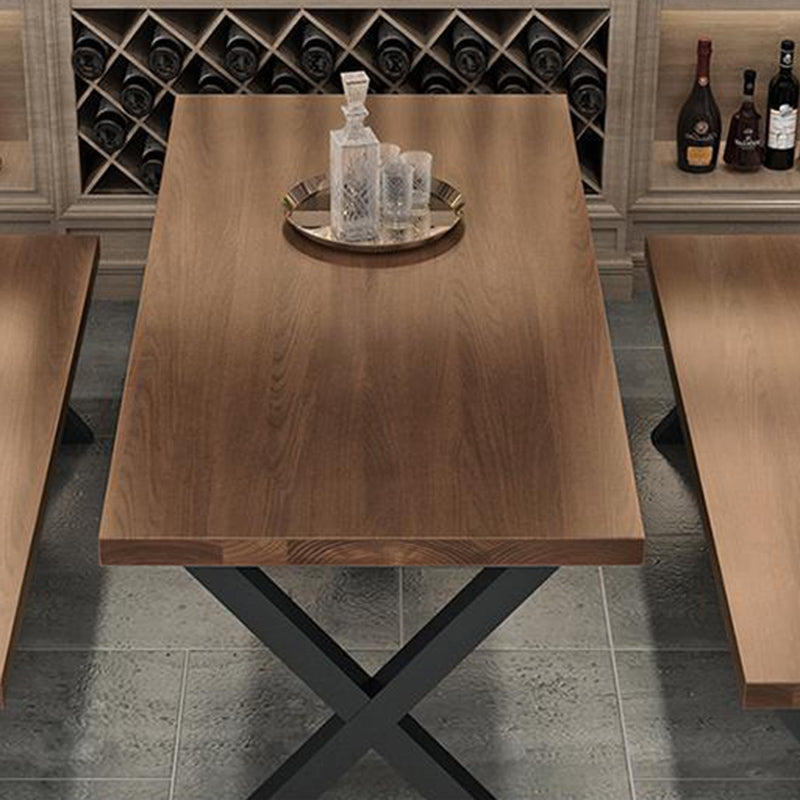 Industrial Dinner Room Dining Table Kitchen Pine Solid Wood Dining Table Clearhalo 'Dining Tables & Seating' 'Dining Tables' 'dining_table' 'furn' 'furn_dining_table' 'Furniture' 'Kitchen & Dining Furniture' 6963972