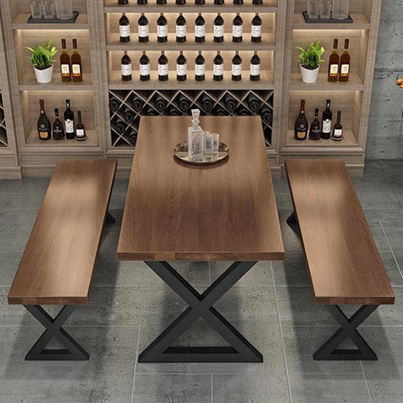 Industrial Dinner Room Dining Table Kitchen Pine Solid Wood Dining Table Clearhalo 'Dining Tables & Seating' 'Dining Tables' 'dining_table' 'furn' 'furn_dining_table' 'Furniture' 'Kitchen & Dining Furniture' 6963975
