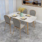 Mesa de comedor de lujo para comedor, cocina, mesa de comedor de piedra de 4 patas