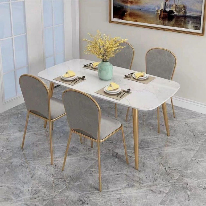 Mesa de comedor de lujo para comedor, cocina, mesa de comedor de piedra de 4 patas
