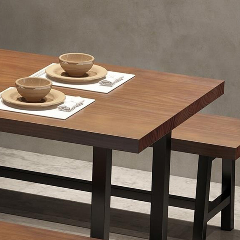 Esstisch für Esszimmer, Küche, Massivholz, schwarzes Gestell
