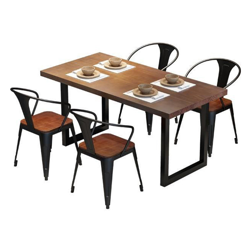 Esstisch für Esszimmer, Küche, Massivholz, schwarzes Gestell