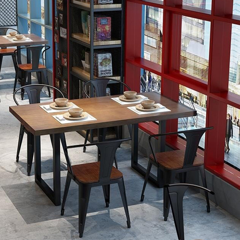 Esstisch für Esszimmer, Küche, Massivholz, schwarzes Gestell