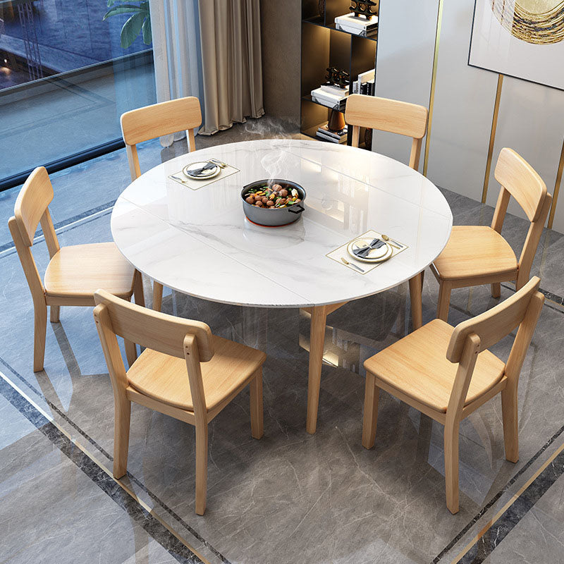 4 Legs Dining Table Sintered Stone Extendable Table for Kitchen Clearhalo 'Dining Tables & Seating' 'Dining Tables' 'dining_table' 'furn' 'furn_dining_table' 'Furniture' 'Kitchen & Dining Furniture' 6964027