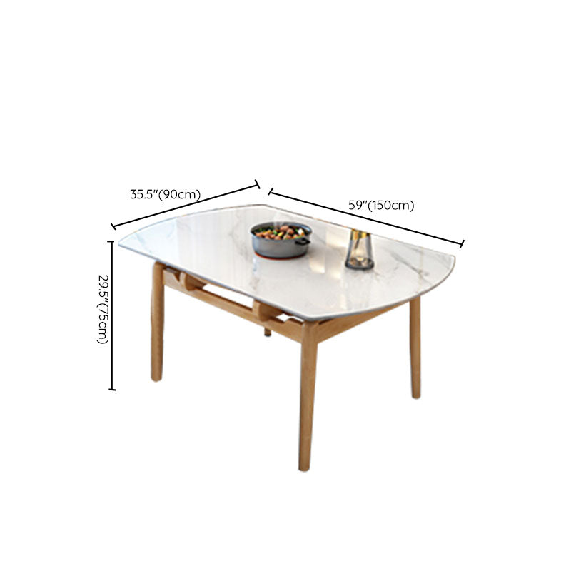 4 Legs Dining Table Sintered Stone Extendable Table for Kitchen Clearhalo 'Dining Tables & Seating' 'Dining Tables' 'dining_table' 'furn' 'furn_dining_table' 'Furniture' 'Kitchen & Dining Furniture' 6964039