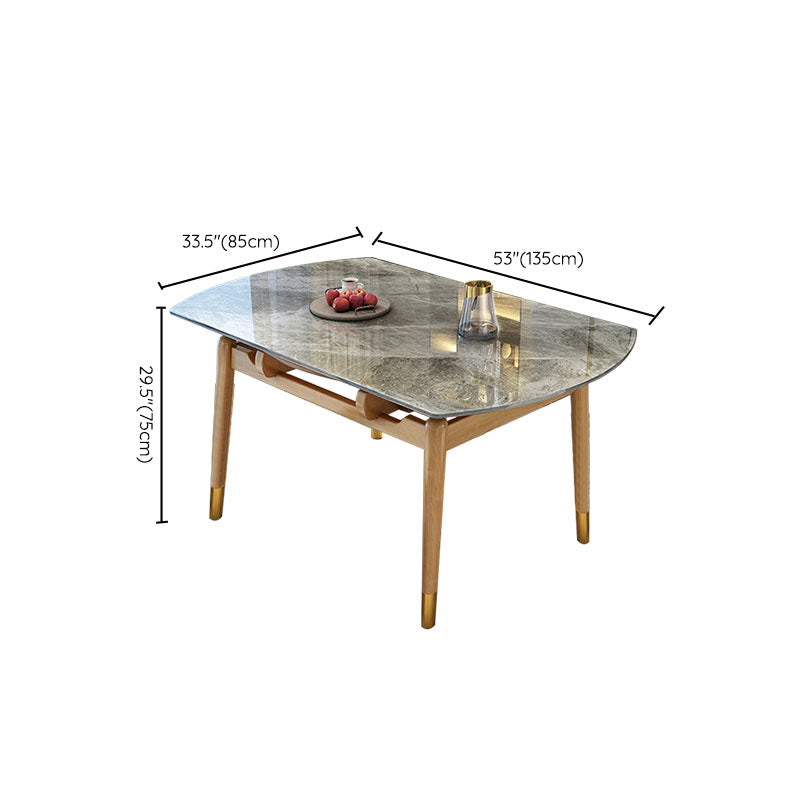 4 Legs Dining Table Sintered Stone Extendable Table for Kitchen Clearhalo 'Dining Tables & Seating' 'Dining Tables' 'dining_table' 'furn' 'furn_dining_table' 'Furniture' 'Kitchen & Dining Furniture' 6964041