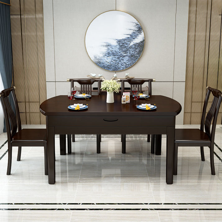 Traditional 4 Legs Dining Table Extendable Dining Table for Dining Room