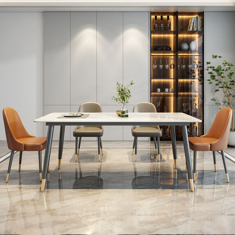 Sintered Stone Top Dining Table Metal Base Table for Dining Room Clearhalo 'Dining Tables & Seating' 'Dining Tables' 'dining_table' 'furn' 'furn_dining_table' 'Furniture' 'Kitchen & Dining Furniture' 6964109