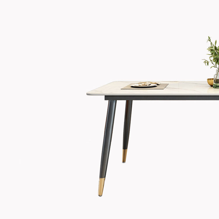 Sintered Stone Top Dining Table Metal Base Table for Dining Room Clearhalo 'Dining Tables & Seating' 'Dining Tables' 'dining_table' 'furn' 'furn_dining_table' 'Furniture' 'Kitchen & Dining Furniture' 6964111