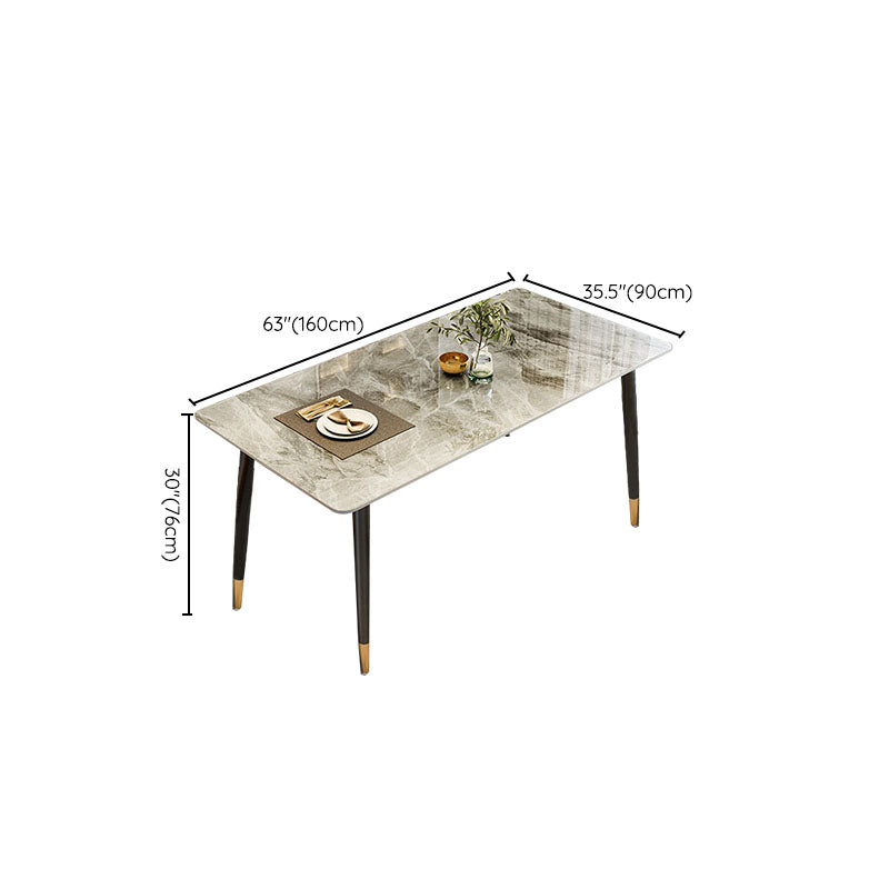 Sintered Stone Top Dining Table Metal Base Table for Dining Room Clearhalo 'Dining Tables & Seating' 'Dining Tables' 'dining_table' 'furn' 'furn_dining_table' 'Furniture' 'Kitchen & Dining Furniture' 6964118