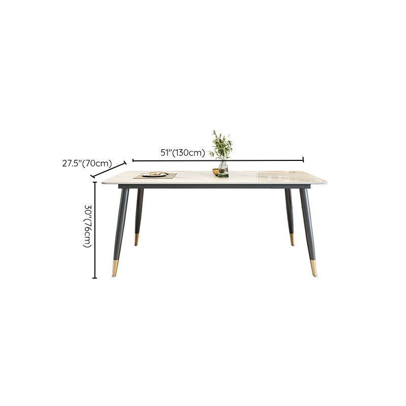 Sintered Stone Top Dining Table Metal Base Table for Dining Room Clearhalo 'Dining Tables & Seating' 'Dining Tables' 'dining_table' 'furn' 'furn_dining_table' 'Furniture' 'Kitchen & Dining Furniture' 6964121
