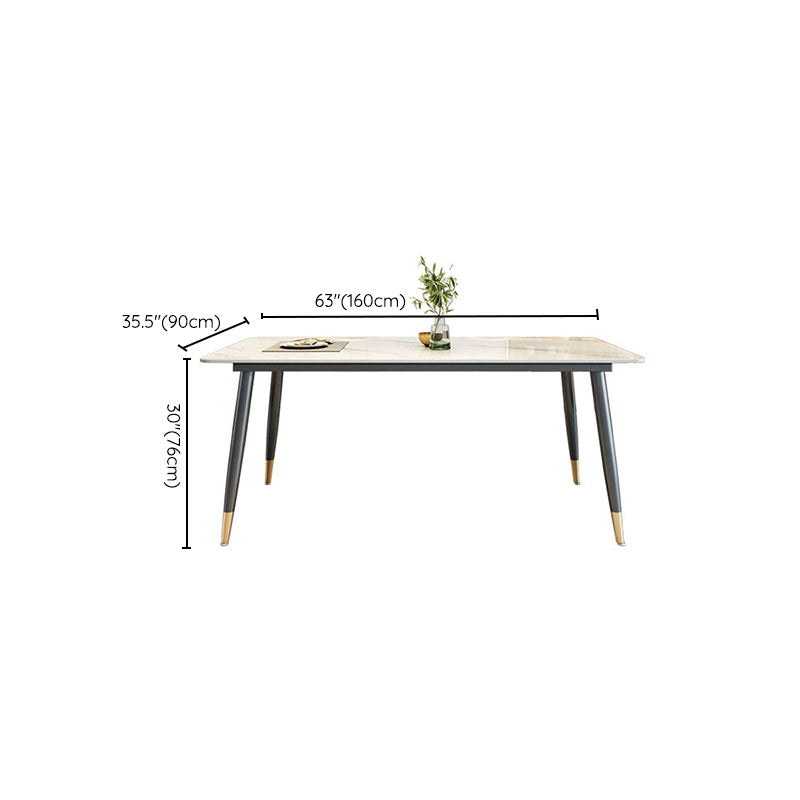 Sintered Stone Top Dining Table Metal Base Table for Dining Room Clearhalo 'Dining Tables & Seating' 'Dining Tables' 'dining_table' 'furn' 'furn_dining_table' 'Furniture' 'Kitchen & Dining Furniture' 6964123