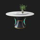 Metal Pedestal Table Convertible Dining Table for Dining Room