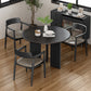 Table à manger ronde de style moderne Table à manger en bois massif en noir