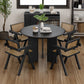 Table à manger ronde de style moderne Table à manger en bois massif en noir