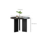 Table à manger ronde de style moderne Table à manger en bois massif en noir