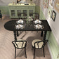 Modern Style Dining Table Solid Wood Dining Room Table in Black