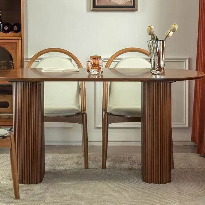 Kitchen Oval Dinner Table Dining Room Solid Wood Dining Table Clearhalo 'Dining Tables & Seating' 'Dining Tables' 'dining_table' 'furn' 'furn_dining_table' 'Furniture' 'Kitchen & Dining Furniture' 6964212