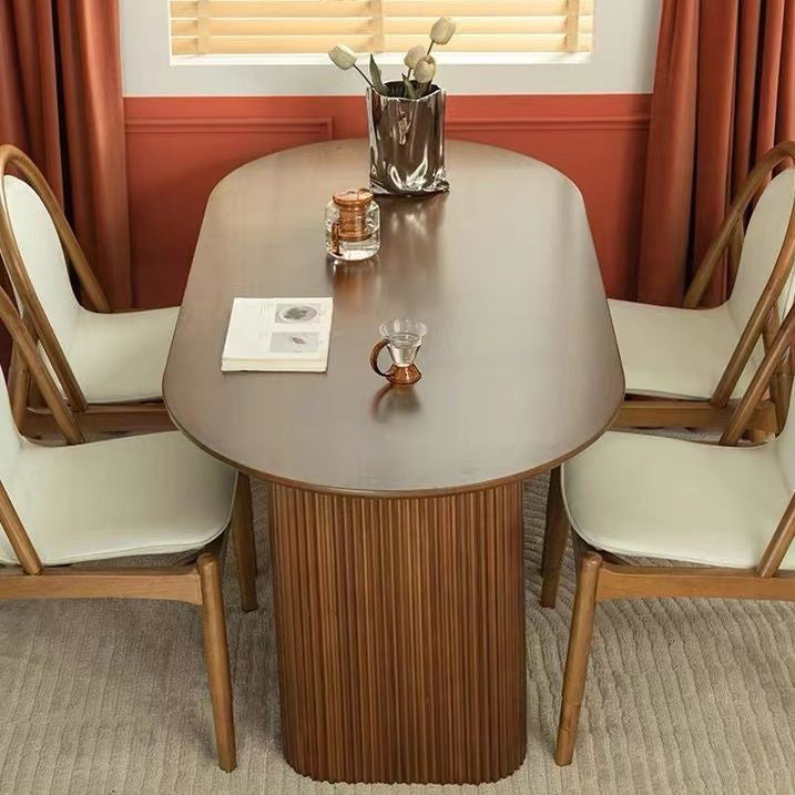 Kitchen Oval Dinner Table Dining Room Solid Wood Dining Table Clearhalo 'Dining Tables & Seating' 'Dining Tables' 'dining_table' 'furn' 'furn_dining_table' 'Furniture' 'Kitchen & Dining Furniture' 6964214